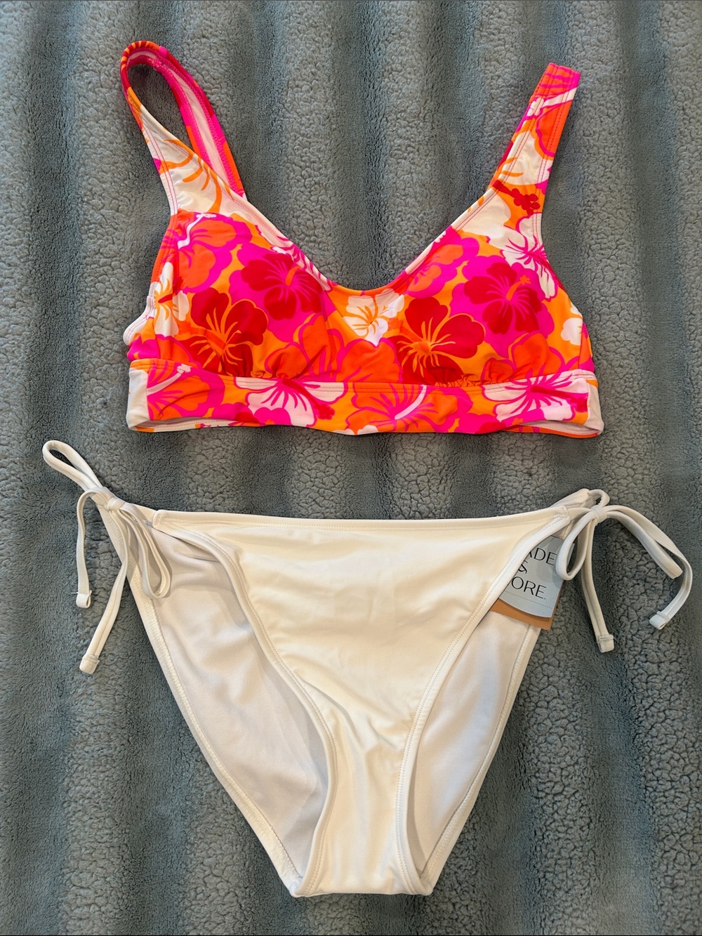 Shade & Shore Pink & Orange Floral Bikini Set